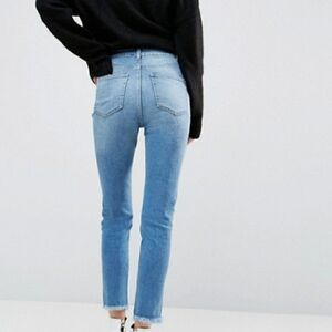 ASOS Farleigh high waist slim 90's mom raw hem jeans sz 26